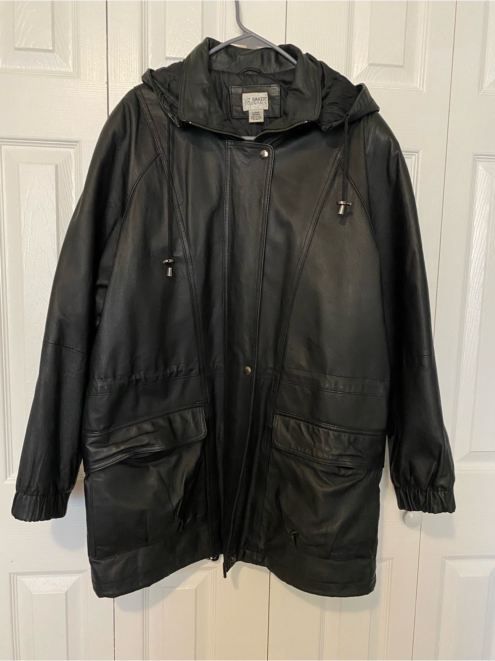 Liz Baker Black Quilted-Liner genuine Leather Jacket size L